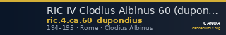 RIC IV Clodius Albinus 60 (dupondius) — CANOA