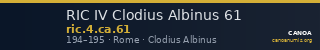 RIC IV Clodius Albinus 61 — CANOA