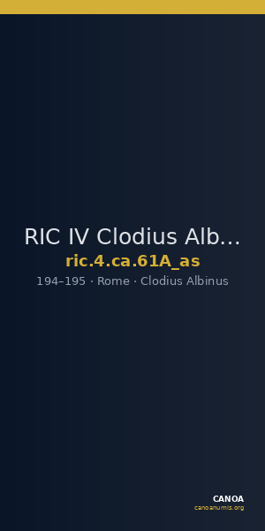 RIC IV Clodius Albinus 61A (as) — CANOA