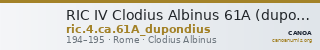 RIC IV Clodius Albinus 61A (dupondius) — CANOA