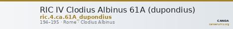 RIC IV Clodius Albinus 61A (dupondius) — CANOA