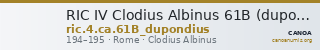 RIC IV Clodius Albinus 61B (dupondius) — CANOA