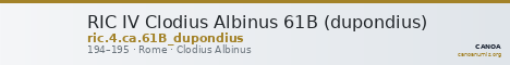 RIC IV Clodius Albinus 61B (dupondius) — CANOA