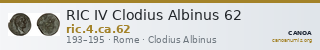 RIC IV Clodius Albinus 62 — CANOA