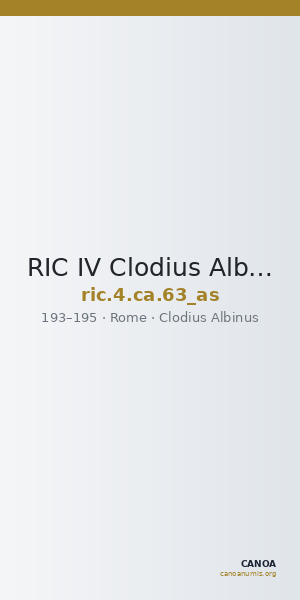 RIC IV Clodius Albinus 63 (as) — CANOA