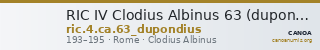 RIC IV Clodius Albinus 63 (dupondius) — CANOA