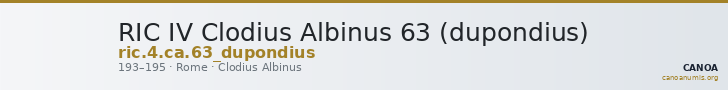 RIC IV Clodius Albinus 63 (dupondius) — CANOA