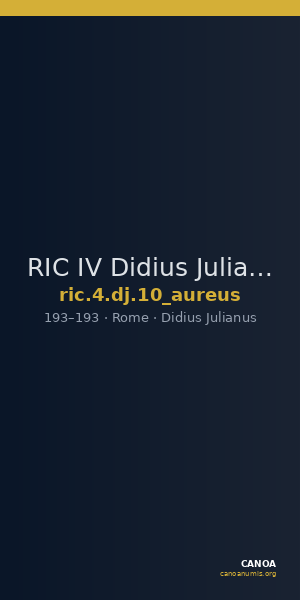 RIC IV Didius Julianus 10 (aureus) — CANOA