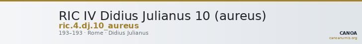 RIC IV Didius Julianus 10 (aureus) — CANOA
