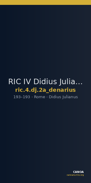 RIC IV Didius Julianus 2a (denarius) — CANOA