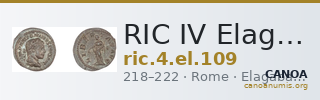 RIC IV Elagabalus 109 — CANOA