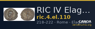 RIC IV Elagabalus 110 — CANOA