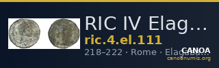RIC IV Elagabalus 111 — CANOA