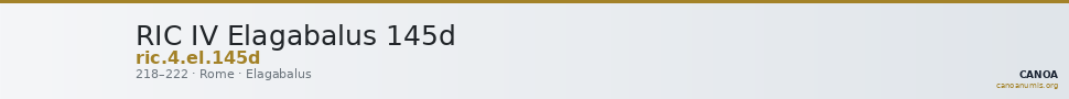 RIC IV Elagabalus 145d — CANOA