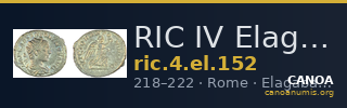 RIC IV Elagabalus 152 — CANOA