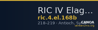 RIC IV Elagabalus 168b — CANOA