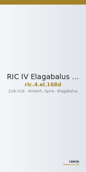 RIC IV Elagabalus 168d — CANOA