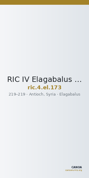 RIC IV Elagabalus 173 — CANOA