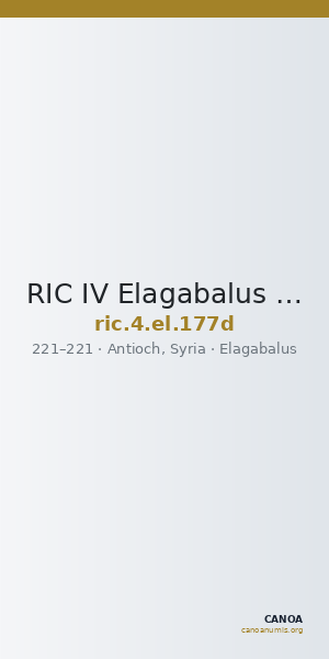 RIC IV Elagabalus 177d — CANOA