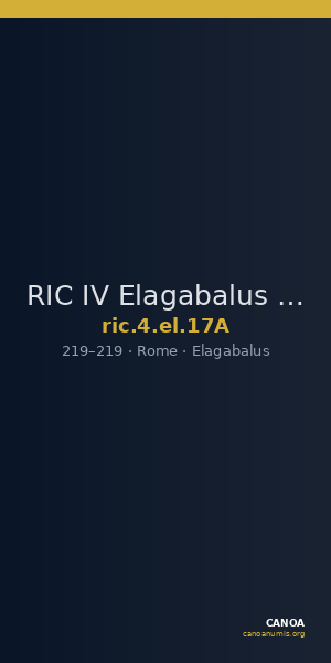 RIC IV Elagabalus 17A — CANOA