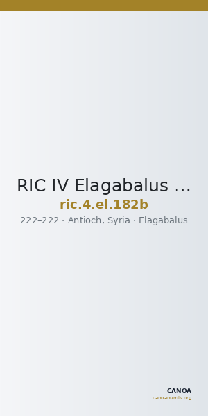 RIC IV Elagabalus 182b — CANOA
