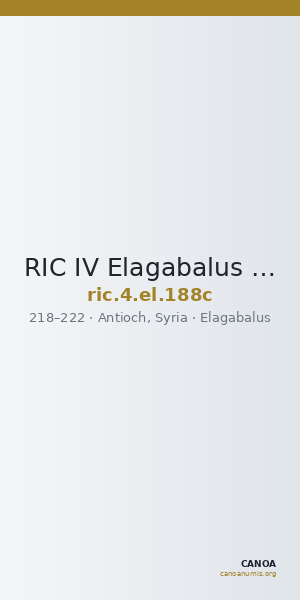 RIC IV Elagabalus 188c — CANOA