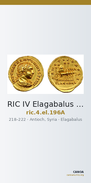 RIC IV Elagabalus 196A — CANOA