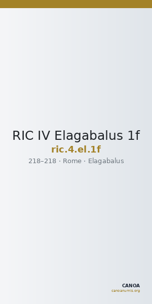 RIC IV Elagabalus 1f — CANOA