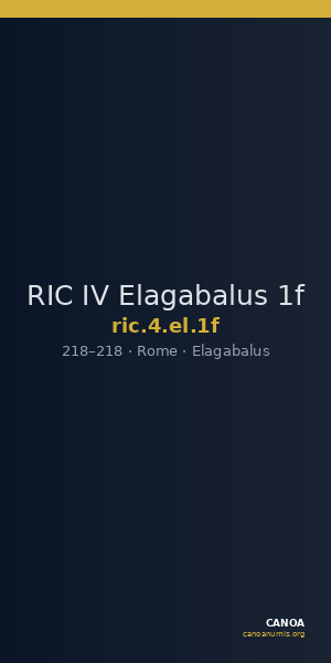 RIC IV Elagabalus 1f — CANOA