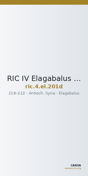 RIC IV Elagabalus 201d — CANOA