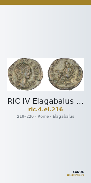 RIC IV Elagabalus 216 — CANOA