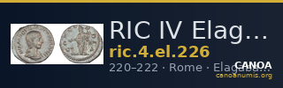 RIC IV Elagabalus 226 — CANOA