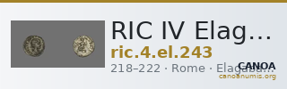 RIC IV Elagabalus 243 — CANOA