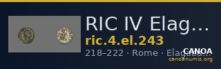 RIC IV Elagabalus 243 — CANOA