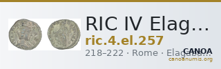 RIC IV Elagabalus 257 — CANOA