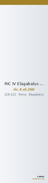 RIC IV Elagabalus 260 — CANOA