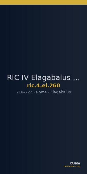 RIC IV Elagabalus 260 — CANOA