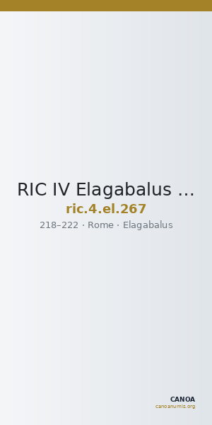 RIC IV Elagabalus 267 — CANOA