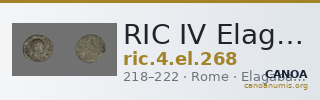 RIC IV Elagabalus 268 — CANOA