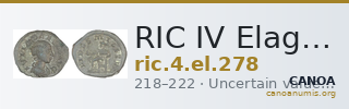 RIC IV Elagabalus 278 — CANOA