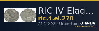 RIC IV Elagabalus 278 — CANOA