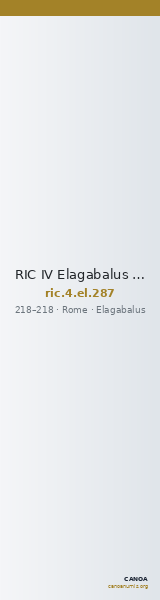 RIC IV Elagabalus 287 — CANOA