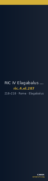 RIC IV Elagabalus 287 — CANOA