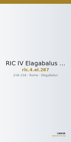 RIC IV Elagabalus 287 — CANOA