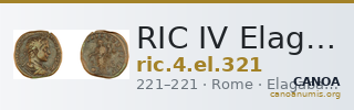 RIC IV Elagabalus 321 — CANOA
