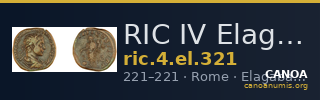 RIC IV Elagabalus 321 — CANOA