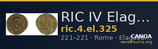 RIC IV Elagabalus 325 — CANOA