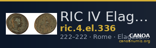 RIC IV Elagabalus 336 — CANOA