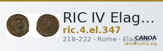 RIC IV Elagabalus 347 — CANOA
