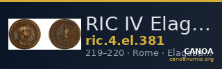 RIC IV Elagabalus 381 — CANOA